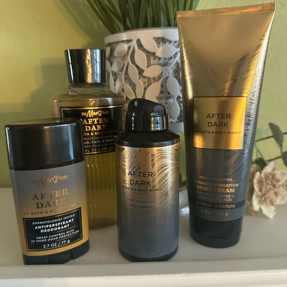 NEW BBW MENS (4) PC SET AFTER DARK BODY CARE